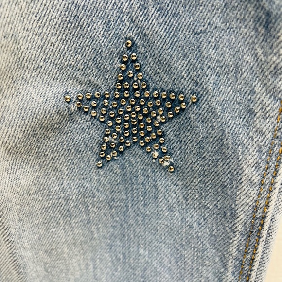 HUDSON WOMENS BLUE JEANS SIZE 32 stars prints high rise - Picture 8 of 12